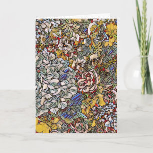 Glas in lood Botanische Bloemen Kaart