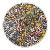 Glas in lood Botanische Bloemen Keramische Knop (Voorkant)