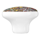 Glas in lood Botanische Bloemen Keramische Knop (Zijkant)