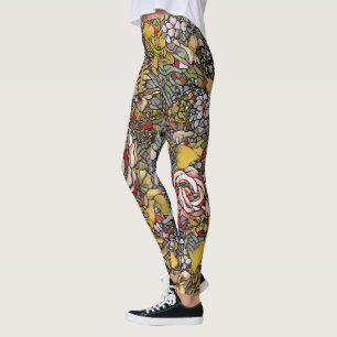 Glas in lood Botanische Bloemen Leggings