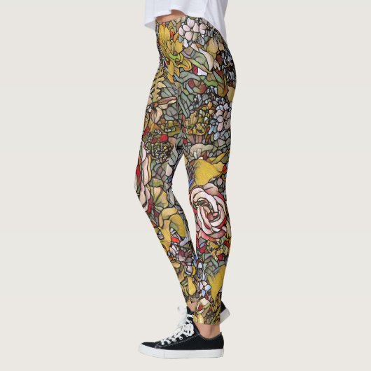 Glas in lood Botanische Bloemen Leggings (Links)