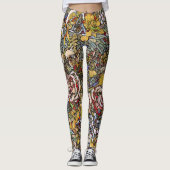 Glas in lood Botanische Bloemen Leggings (Voorkant)