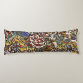 Glas in lood Botanische Bloemen Lichaamskussen (Achterkant)