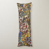 Glas in lood Botanische Bloemen Lichaamskussen (Achterkant (Verticaal))