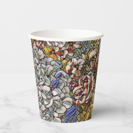 Glas in lood Botanische Bloemen Papieren Bekers