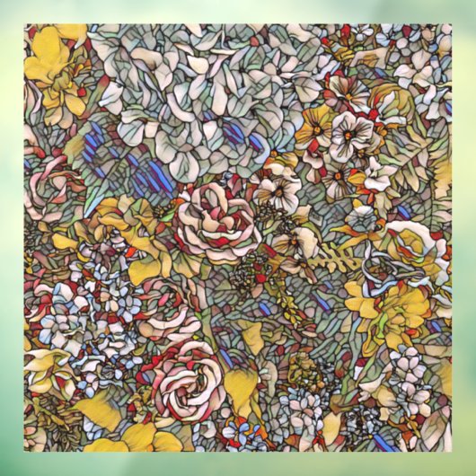 Glas in lood Botanische Bloemen Raamsticker (Vel 3)