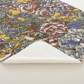 Glas in lood Botanische Bloemen Sherpa Deken (3/4)