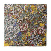 Glas in lood Botanische Bloemen Tegeltje (Voorkant)