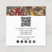 Glas in lood Botanische Bloemen Vierkante Visitekaartje (Achterkant)