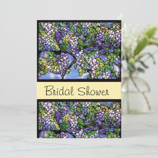 Glas in lood Bridal Shower Invitation Kaart (Staand voorkant)