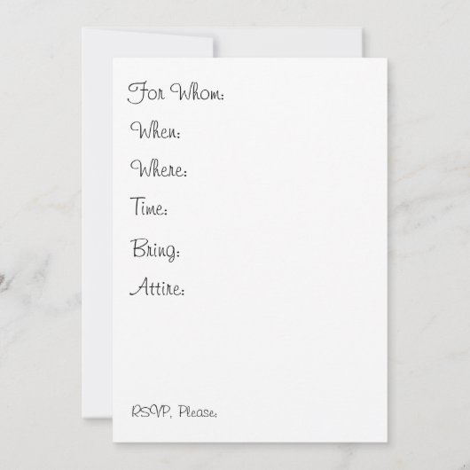 Glas in lood Bridal Shower Invitation Kaart (Achterkant)