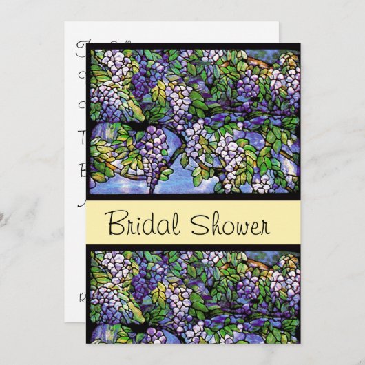Glas in lood Bridal Shower Invitation Kaart (Voorkant / Achterkant)