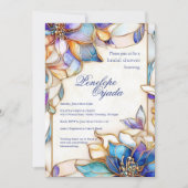 Glas in lood bruidsdouche uitnodiging (Voorkant)