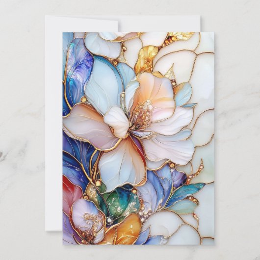 Glas in lood bruidsdouche uitnodiging (Achterkant)