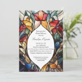 Glas in lood bruidsdouche uitnodiging | artistiek (Staand voorkant)