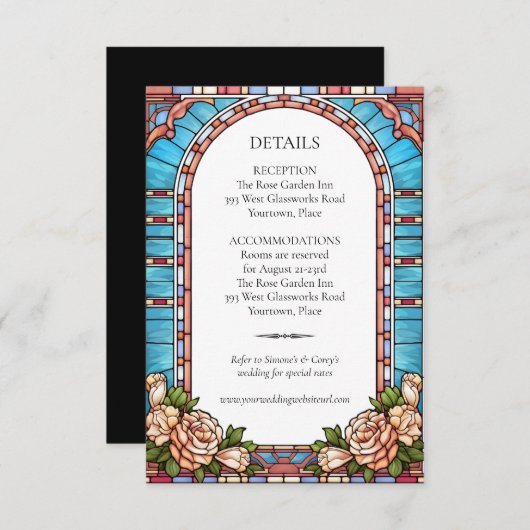 Glas in lood bruiloft Lijst invoegen behuizing Kaart (Voorkant / Achterkant)