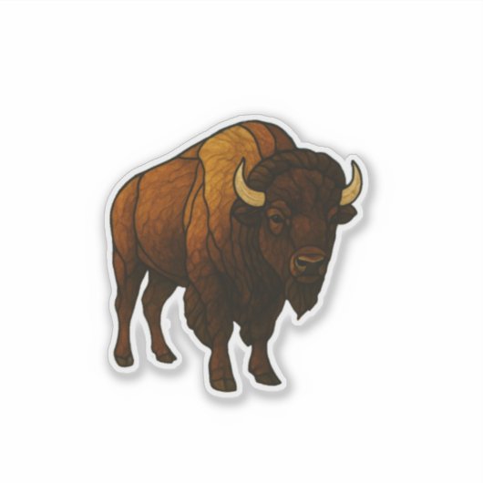Glas-in-lood Buffalo Sticker (Voorkant)