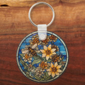 Glas in lood Bumblebee Sleutelhanger (Voorkant)