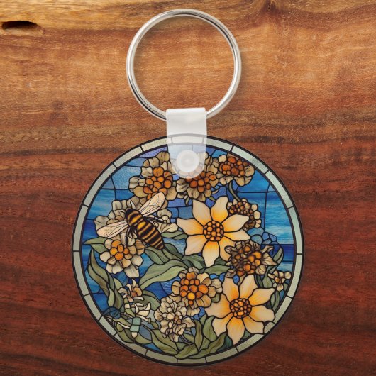 Glas in lood Bumblebee Sleutelhanger (Voorkant)