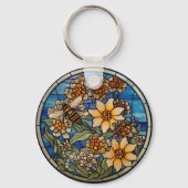 Glas in lood Bumblebee Sleutelhanger (Achterkant)
