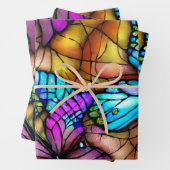 Glas in lood Butterflies Inpakpapier Vel (In situ)