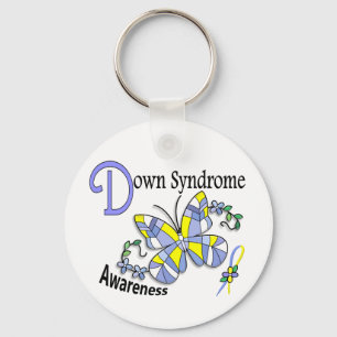 Glas in lood Butterfly 2 Down Syndrome Sleutelhanger