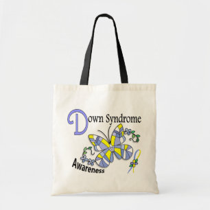Glas in lood Butterfly 2 Down Syndrome Tote Bag