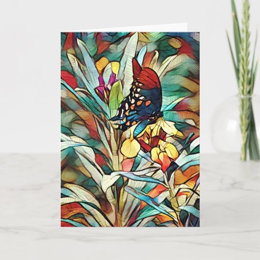 Glas in lood Butterfly Art Kaart (Voorkant)