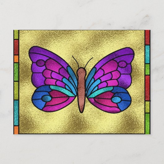 Glas in lood Butterfly Briefkaart (Voorkant)