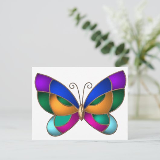 Glas in lood Butterfly Briefkaart (Staand voorkant)