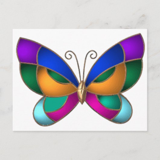 Glas in lood Butterfly Briefkaart (Voorkant)