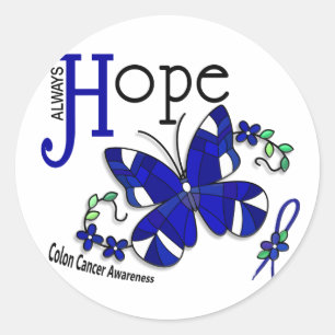 Glas in lood Butterfly Colon Cancer Ronde Sticker