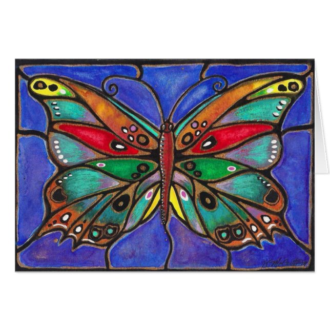 Glas in lood Butterfly—coole kunst om te draag of  (Voorkant Horizontaal)