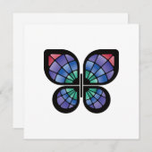 Glas in lood Butterfly Feestdagenkaart (Voorkant / Achterkant)