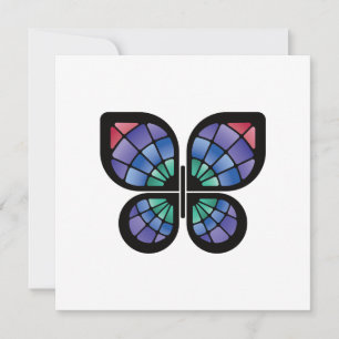Glas in lood Butterfly Feestdagenkaart
