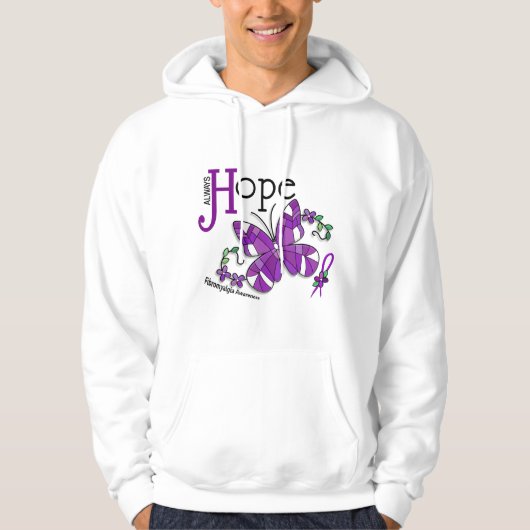 Glas in lood Butterfly Fibromyalgie Hoodie (Voorkant)