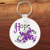 Glas in lood Butterfly Fibromyalgie Sleutelhanger (Voorkant)