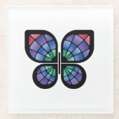 Glas in lood Butterfly Glazen Onderzetter (Voorkant)