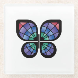 Glas in lood Butterfly Glazen Onderzetter