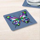 Glas in lood Butterfly Kartonnen Onderzetters (Schuin)