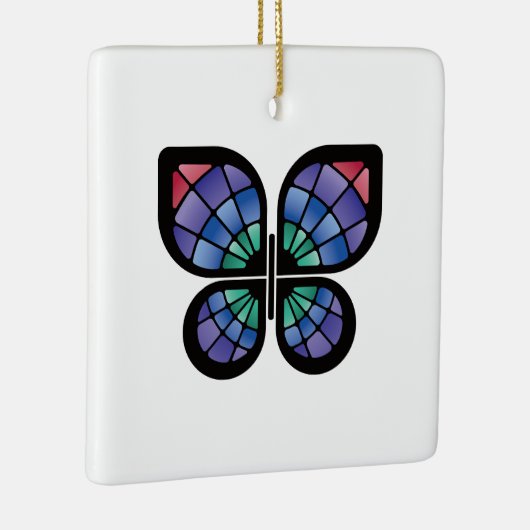 Glas in lood Butterfly Keramisch Ornament (Rechts)