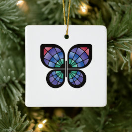 Glas in lood Butterfly Keramisch Ornament