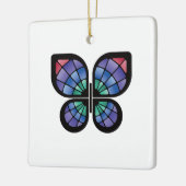 Glas in lood Butterfly Keramisch Ornament (Links)