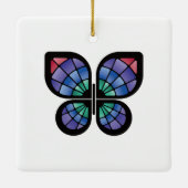 Glas in lood Butterfly Keramisch Ornament (Achterkant)