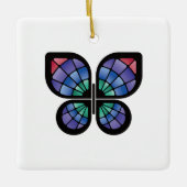 Glas in lood Butterfly Keramisch Ornament (Voorkant)