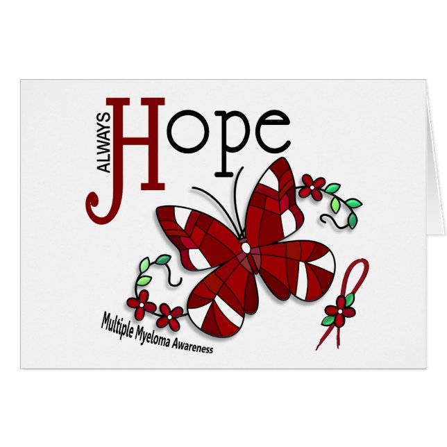 Glas in lood Butterfly Multipel Myeloom (Voorkant Horizontaal)