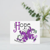 Glas in lood-Butterfly-pancreaskanker Briefkaart (Staand voorkant)