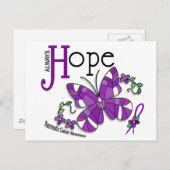 Glas in lood-Butterfly-pancreaskanker Briefkaart (Voorkant / Achterkant)