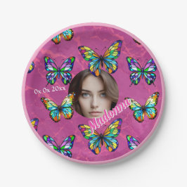 Glas in lood Butterfly Papieren Bordje