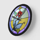 Glas in lood Butterfly Ronde Klok (Hoek)